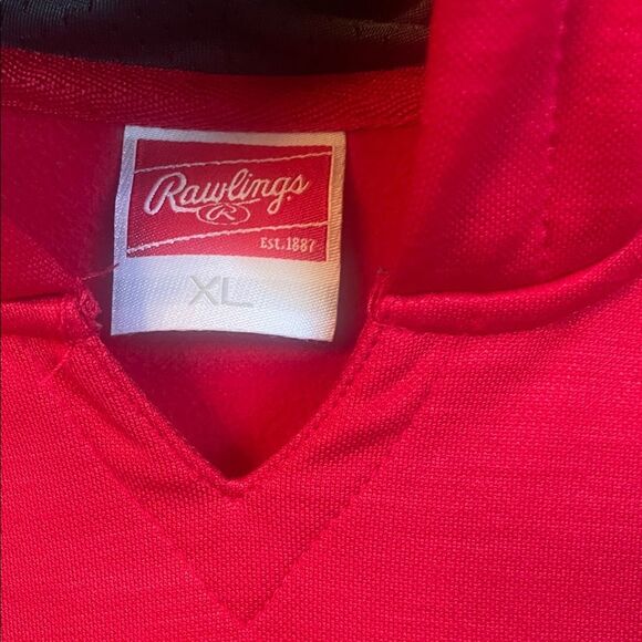 Rawlings boys youth xl Vibrant Red hoodie with zip front pocket - Picture 2 of 5